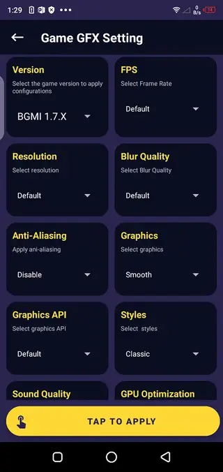 Screenshot of BGMI GFX Tool Pro Apk