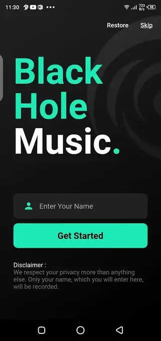 Screenshot of BlackHole Android