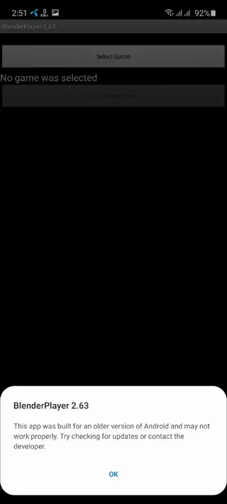 Screenshot of Blender Player App