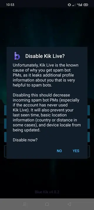 Screenshot of Blue Kik Android