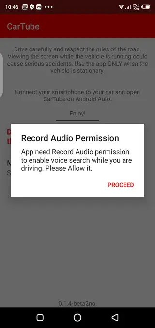 Screenshot of CarTube Android