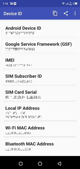 Screenshot of Device ID Free Fire App