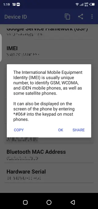 Screenshot of Device ID Free Fire Android