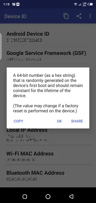 Screenshot of Device ID Free Fire Download