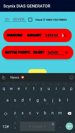 Screenshot of Scynix Dias Generator