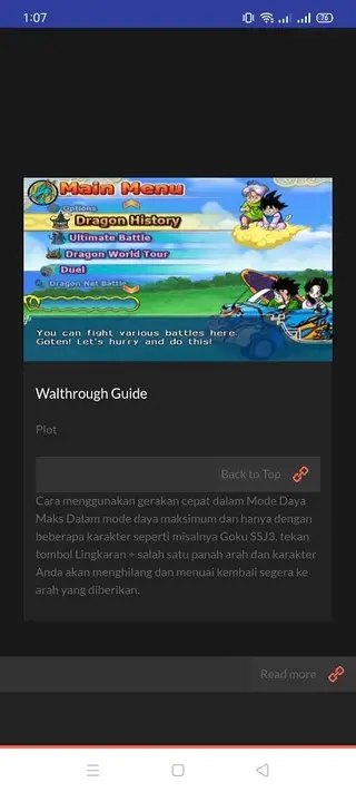 Screenshot of Dragon Ball Budokai Tenkaichi 3 Android
