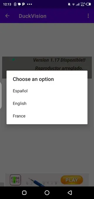 Screenshot of Duckvision Android