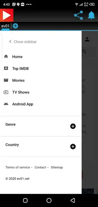 Screenshot of EV01.to App