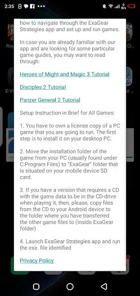 Screenshot of ExaGear Strategies Apk