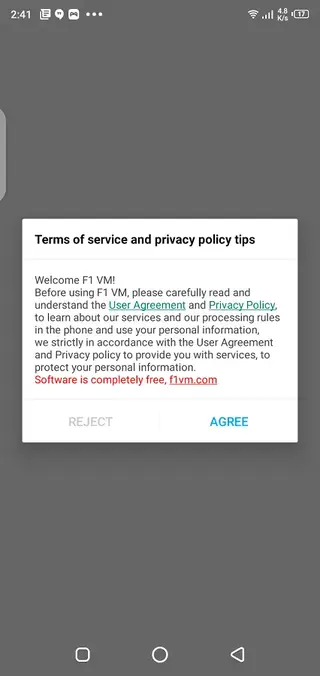 Screenshot of F1 VM Apk