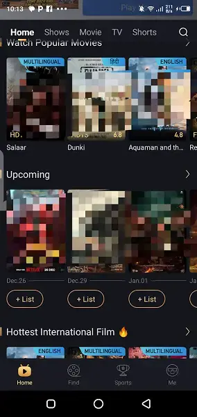 Screenshot of Filmbus App