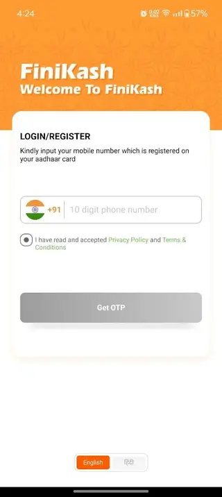 Screenshot of FiniKash