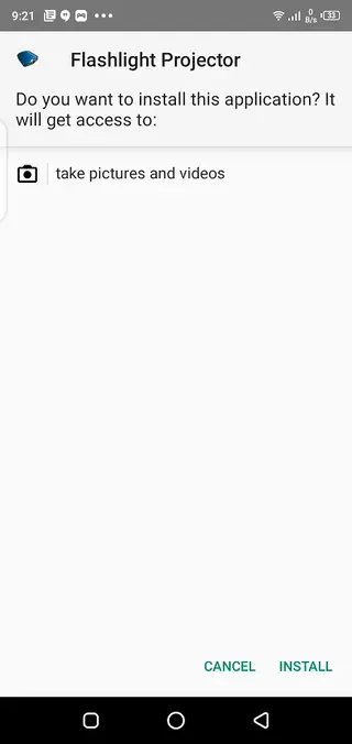 Screenshot of Flashlight Video Projector App