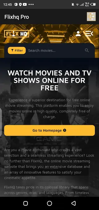 Screenshot Of Flixhq Pro Download