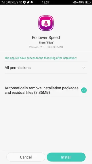 Screenshot of Follower Speed
