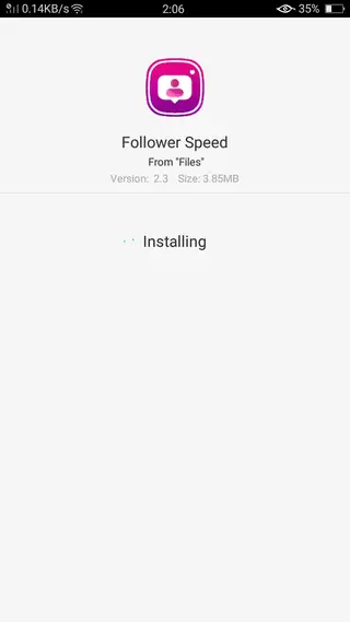 Screenshot of Follower Speed Instagram