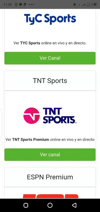 Screenshot of Futbol Libre TV App