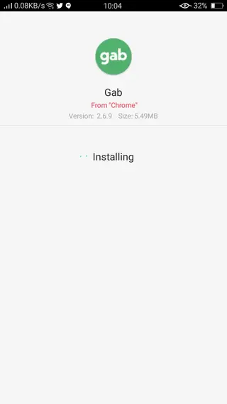 Screenshot Gab Social Media App
