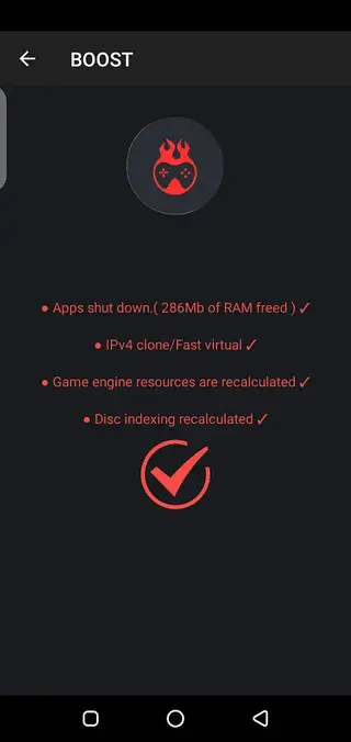 Screenshot of Game Booster VIP GFX Lag Fix App