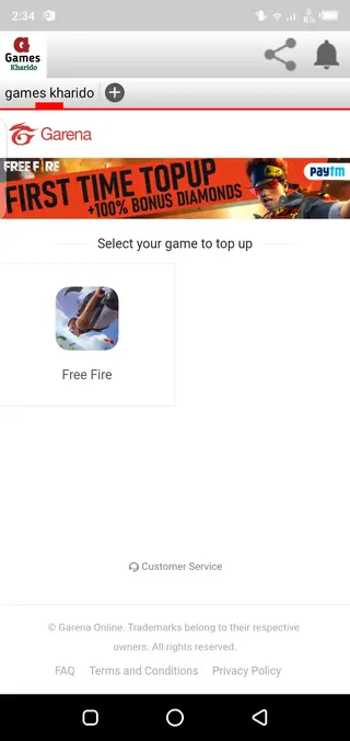 Screenshot of Games Kharido Top Up