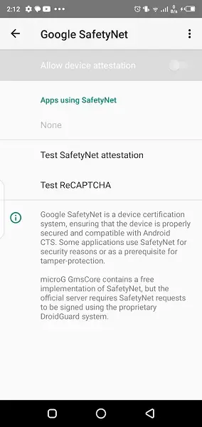 Screenshot of GmsCore Apk