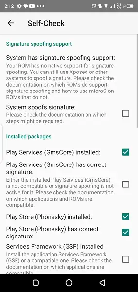 Screenshot of GmsCore App