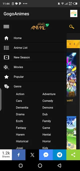 Screemshot Of GogoAnimes App