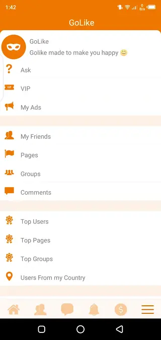Screenshot of GoLike Apk