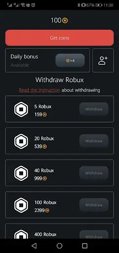 Screenhot of GOROBUX Android