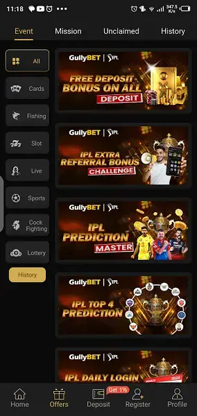 Screenshot of Gully Bet Apk