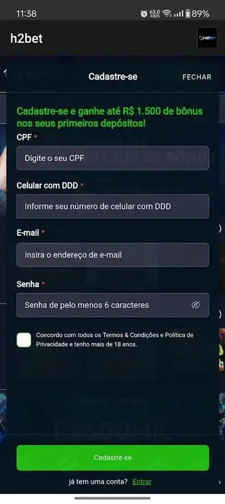 Screenshot of H2Bet Apk