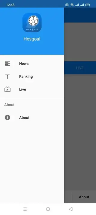 Screenhot of Hesgoal Apk IPTV App