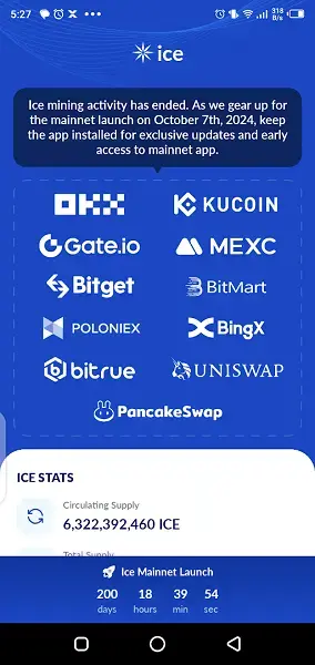 Screenshot of Ice Crypto App