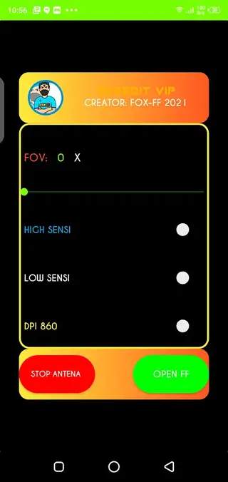 Screenshot of Injector FF Max V2 App