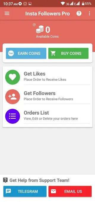 Screenshot of Insta Followers Pro App