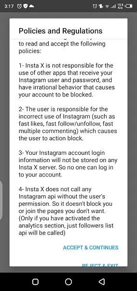 Screenshot of Insta X Android
