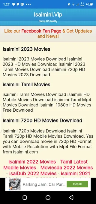 Screenshot of Isaimini
