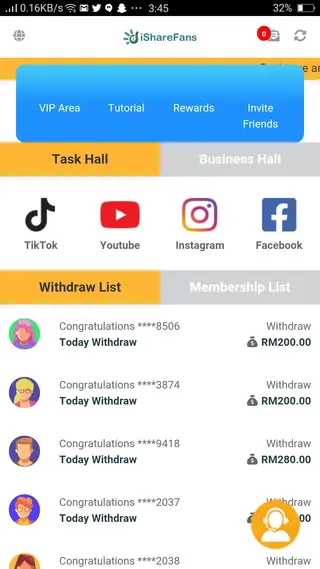 Screenshot of Isharefans Apk