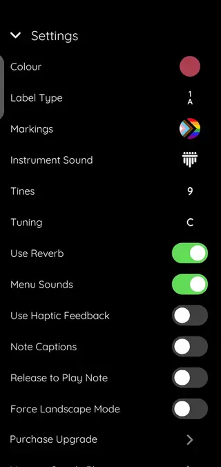 Screenshot of Keylimba App