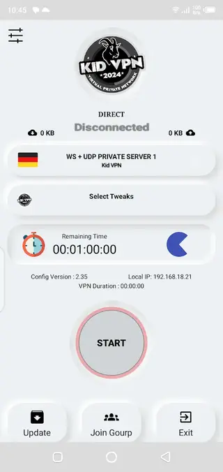 Screenshot of Kid VPN App Apk