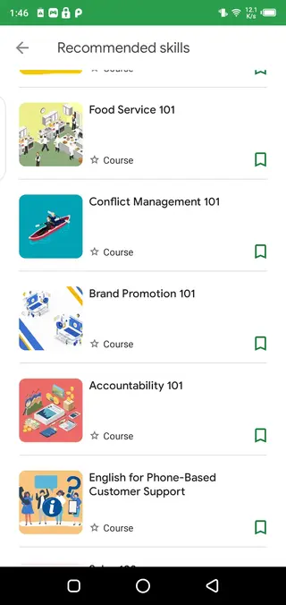 Screenshot of Google Jobs App