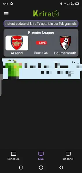 Screenshot of Krira TV Android