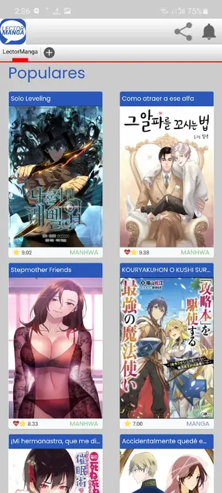 Screenshot of Lectormanga App