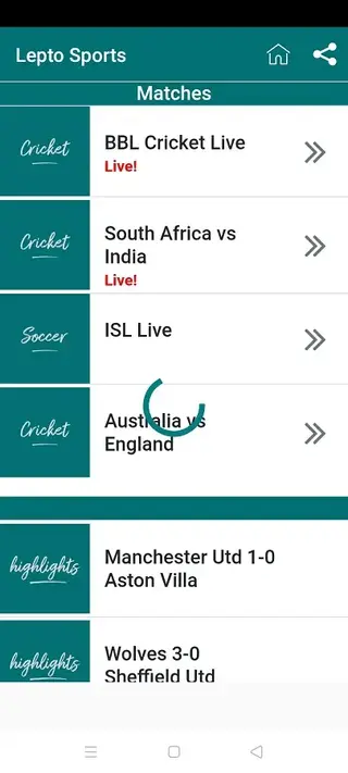 Screenshot of Lepto Sports Apk