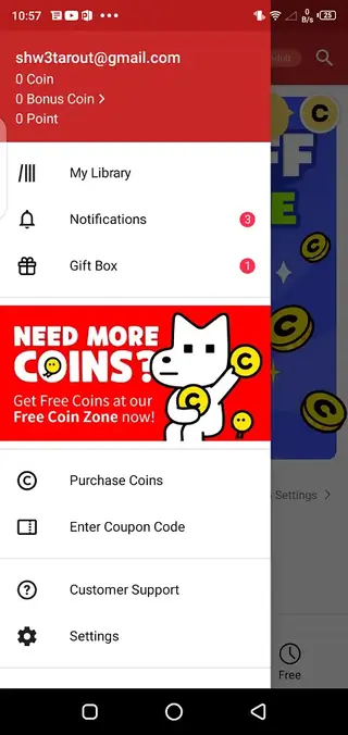Screenshot of Lezhin Plus