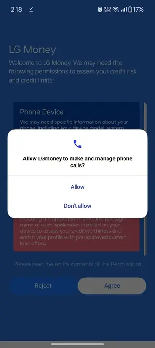 Screenshot of LG Money
