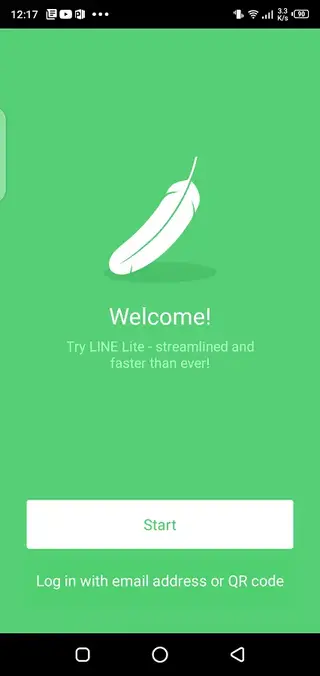 Screenshot of Line Lite App