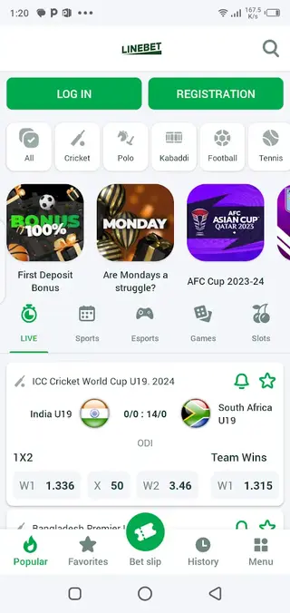 Screenshot of Linebet App Apk