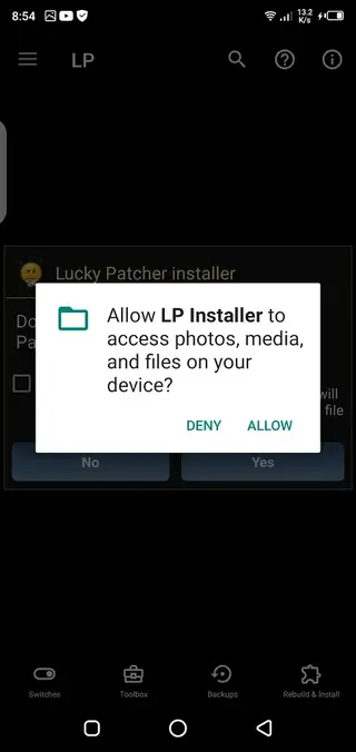 Screeenshot of LP Installer App