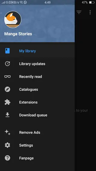 Screenshot of Mangadex App